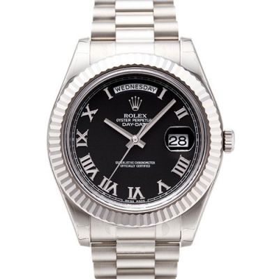BP Factory Rolex Day-date II 41 Watch Replica Stianless Steel Black Roman